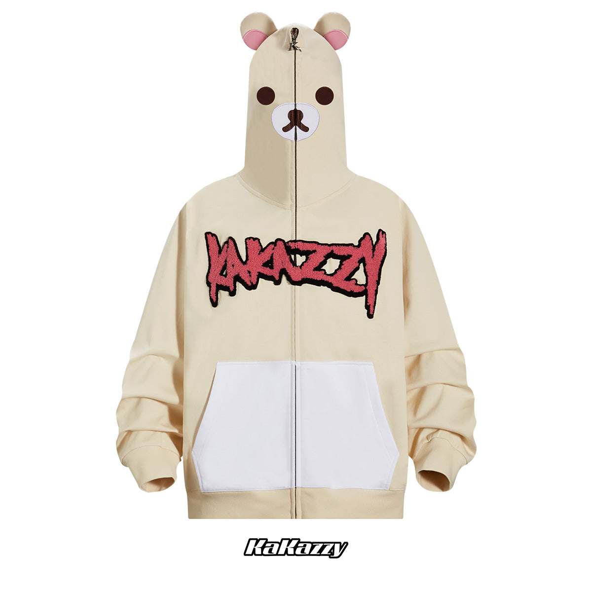 Kakazzy Full Zip Hoodie Khaki（Eyes Can See） – kakazzy