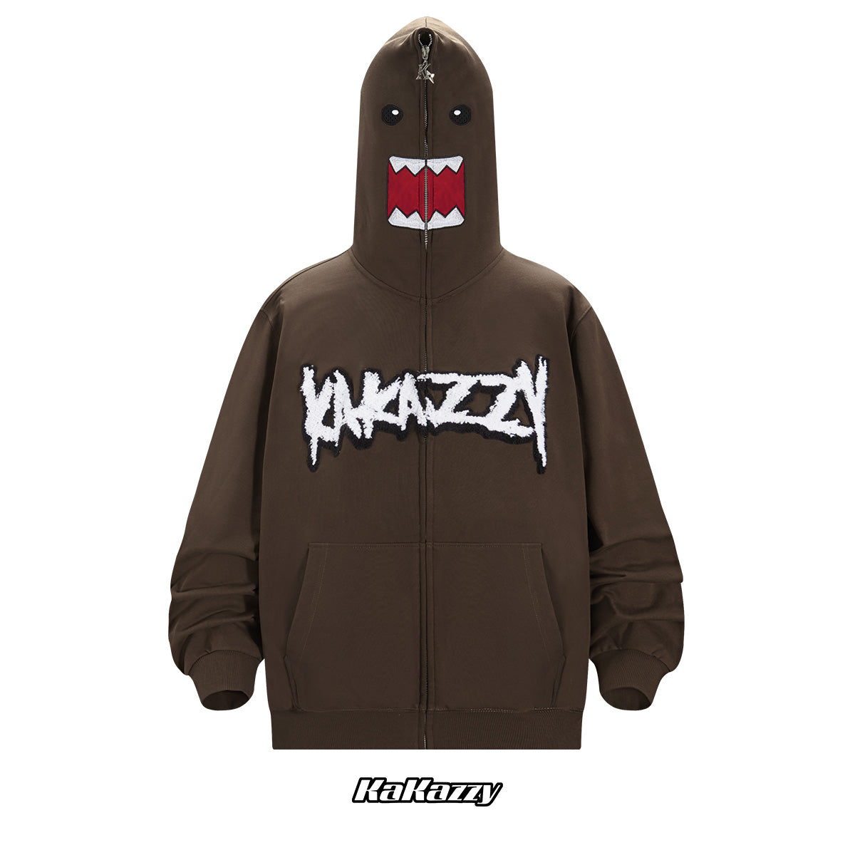 Kakazzy Full Zip Hoodie Brown（Eyes Can See） – kakazzy