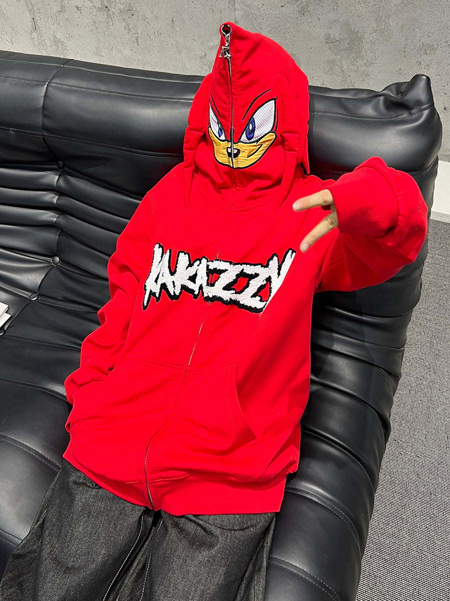 Kakazzy Full Zip Hoodie Red（Eyes Can See）