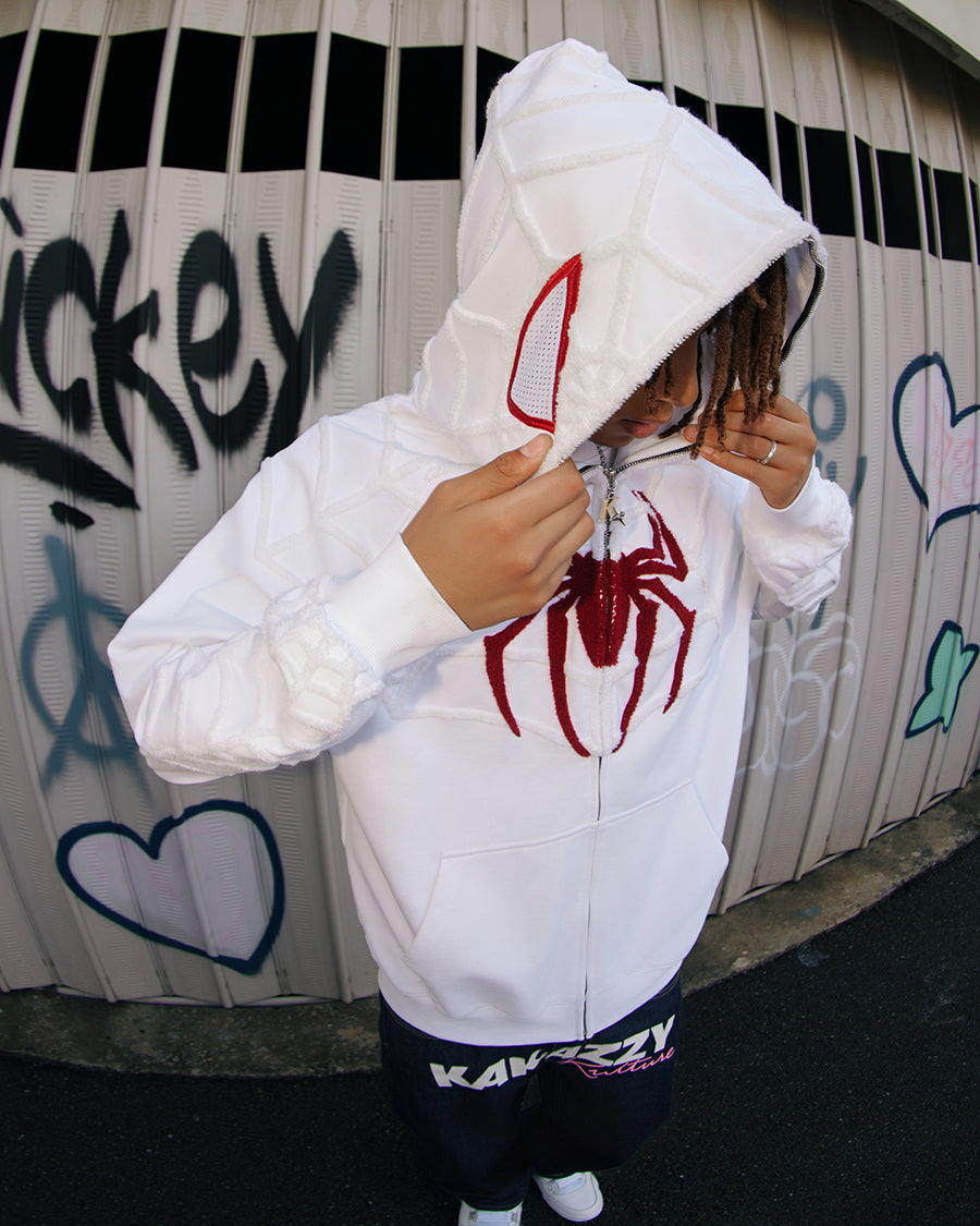 Kakazzy Full Zip Hoodie White（Eyes Can See）