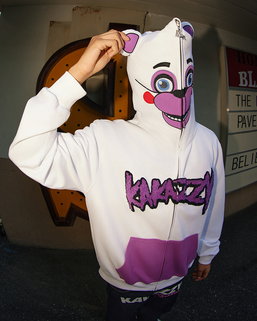 Kakazzy Full Zip Hoodie White（Eyes Can See）