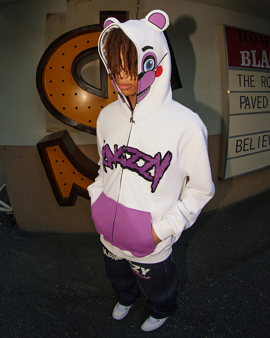 Kakazzy Full Zip Hoodie White（Eyes Can See）