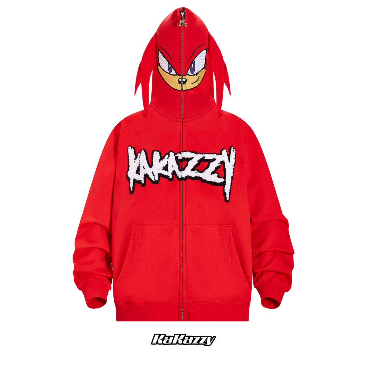 Kakazzy Full Zip Hoodie Red（Eyes Can See） – kakazzy