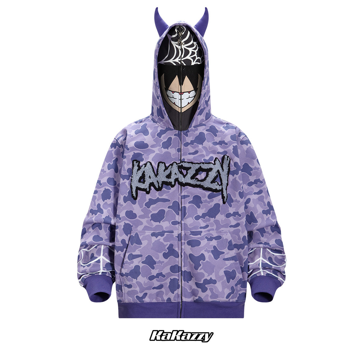 Kakazzy x AKIRA Full Zip Hoodie Purple （Eyes Can See） – kakazzy