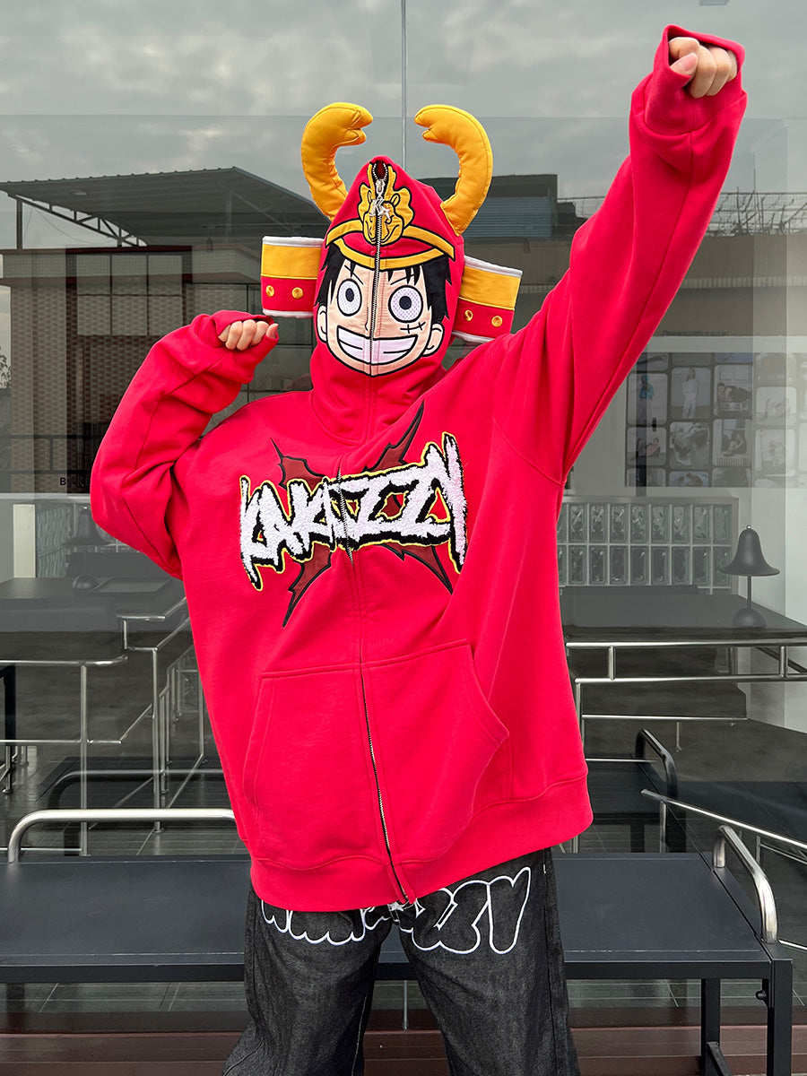 Kakazzy Full Zip Hoodie Red – kakazzy