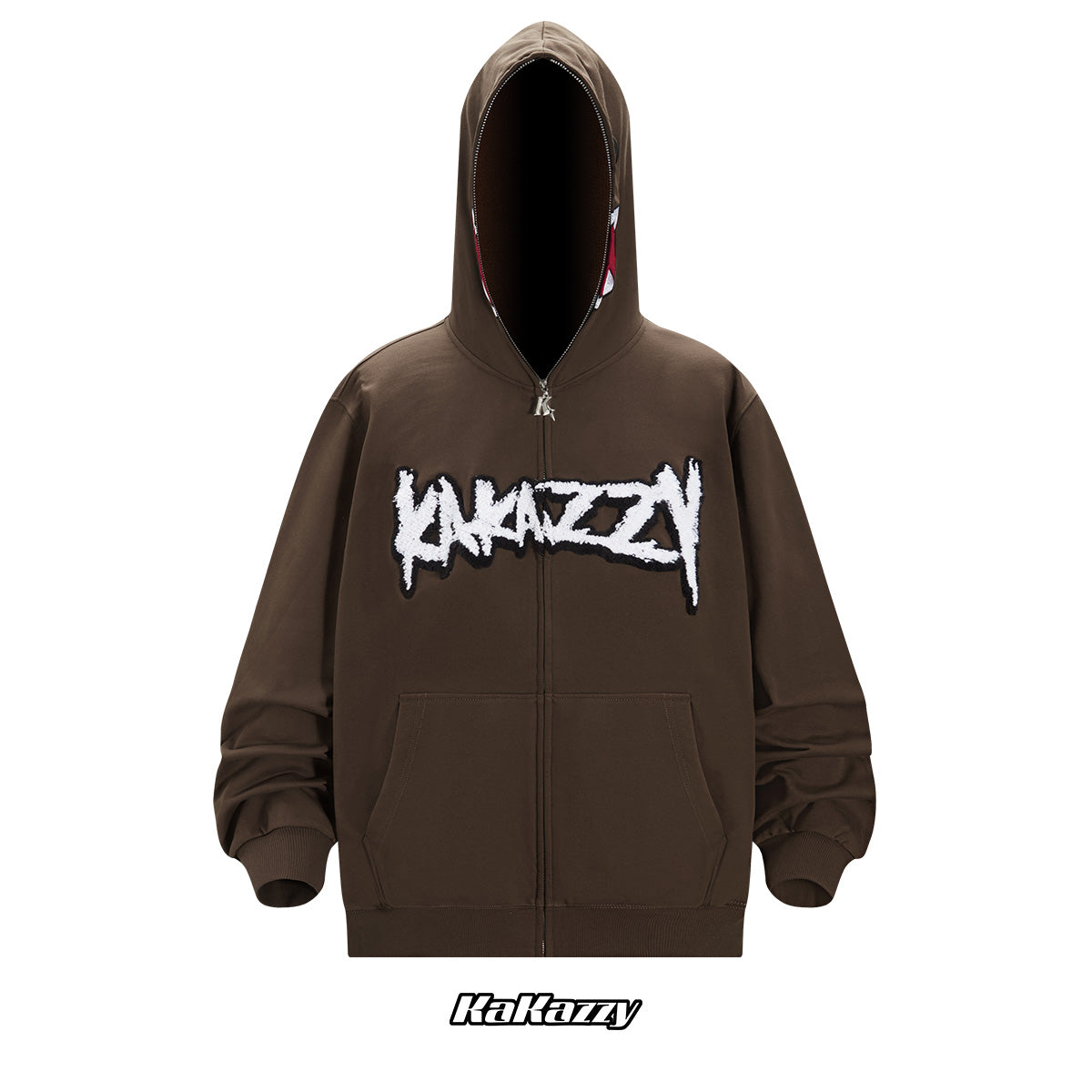 Kakazzy Full Zip Hoodie Brown（Eyes Can See）