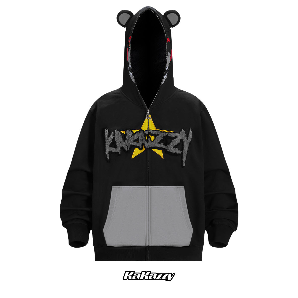 Kakazzy Full Zip Hoodie Black（Eyes Can See）