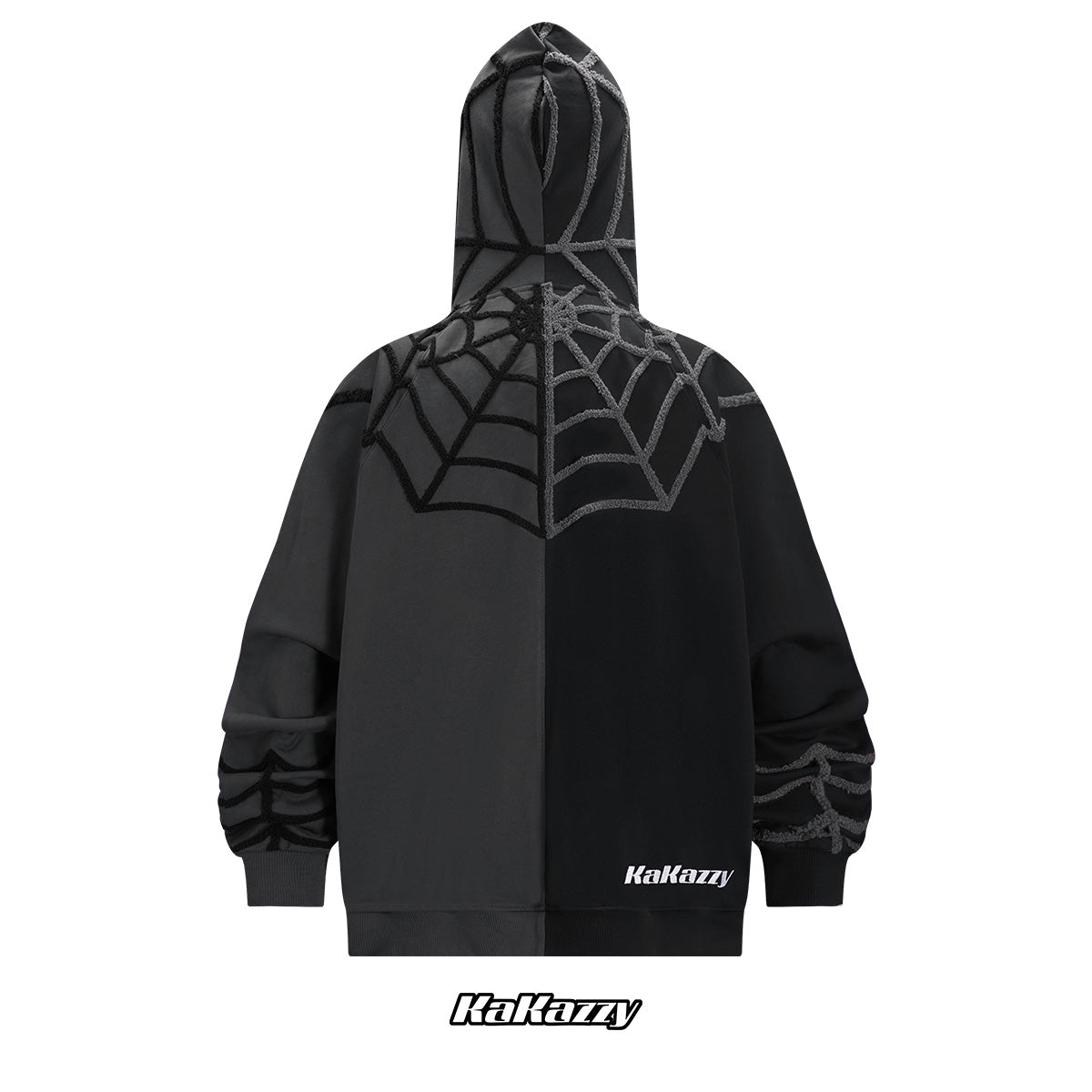 Kakazzy Full Zip Hoodie Black And DarkGray（Eyes Can See）