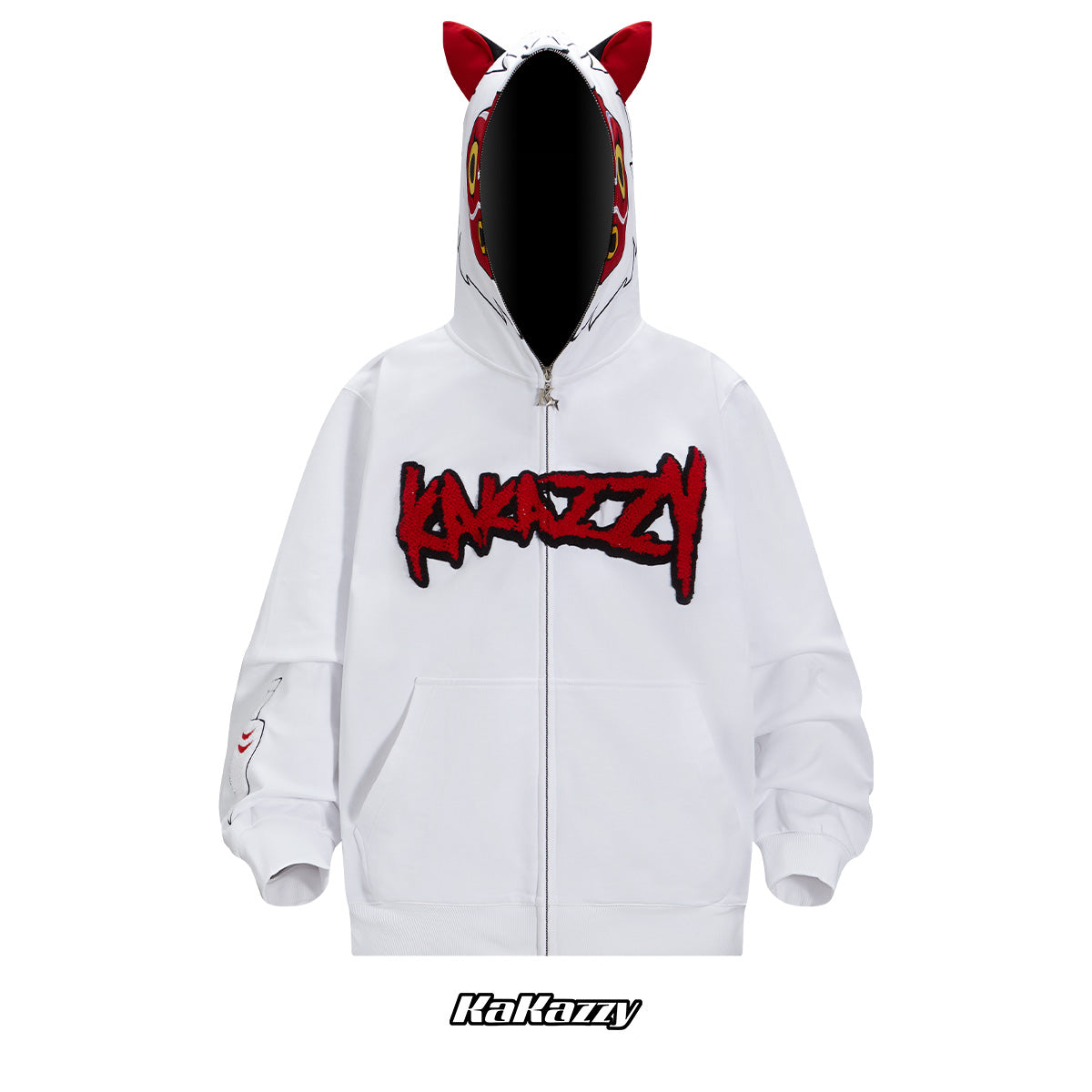 Kakazzy Full Zip Hoodie White – kakazzy