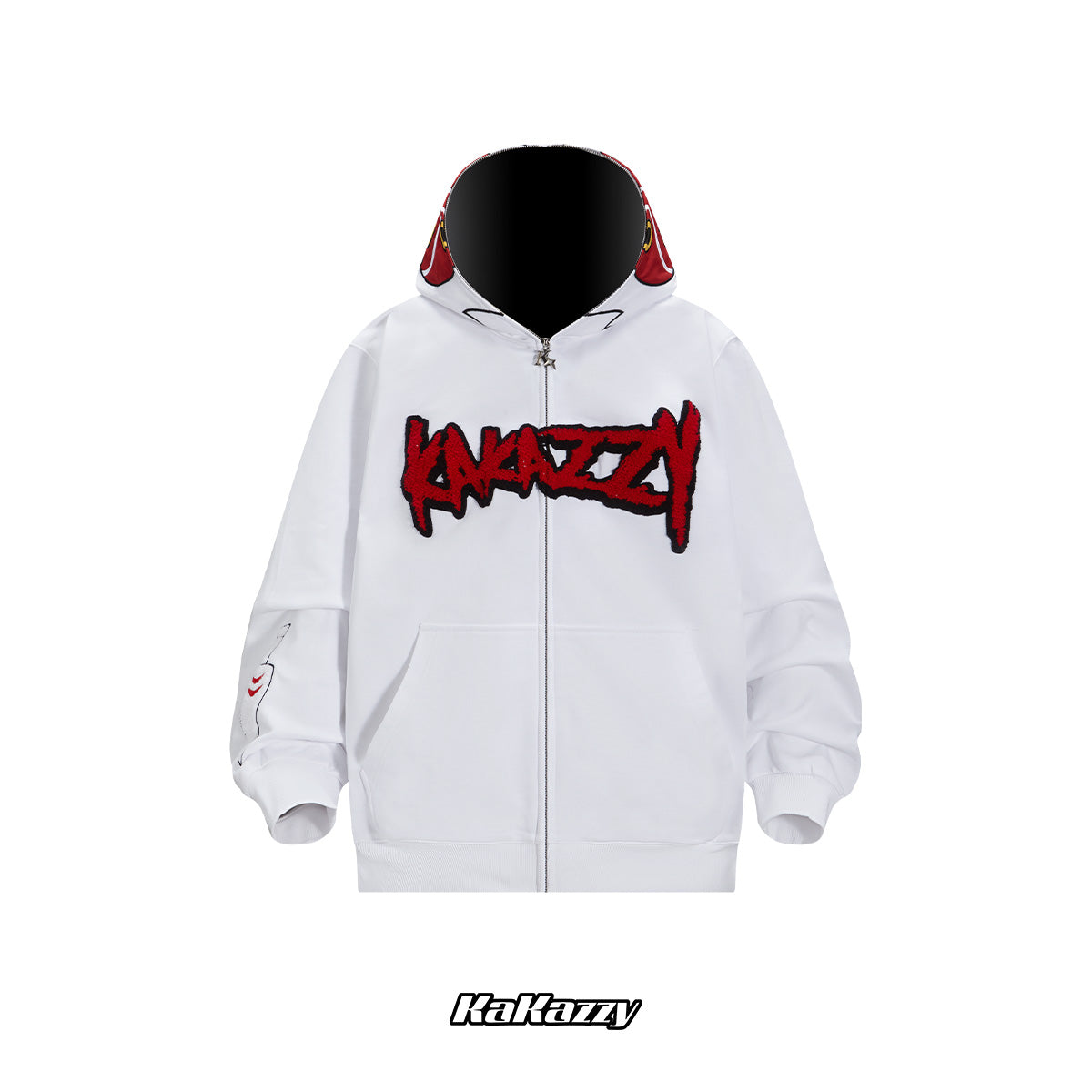Kakazzy Full Zip Hoodie White – kakazzy