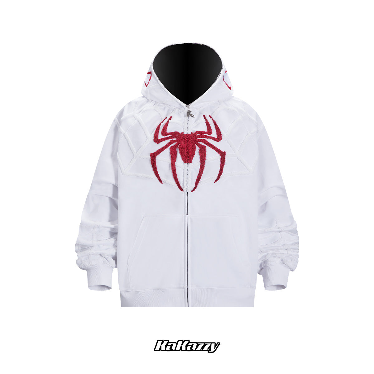 Kakazzy Full Zip Hoodie White（Eyes Can See）