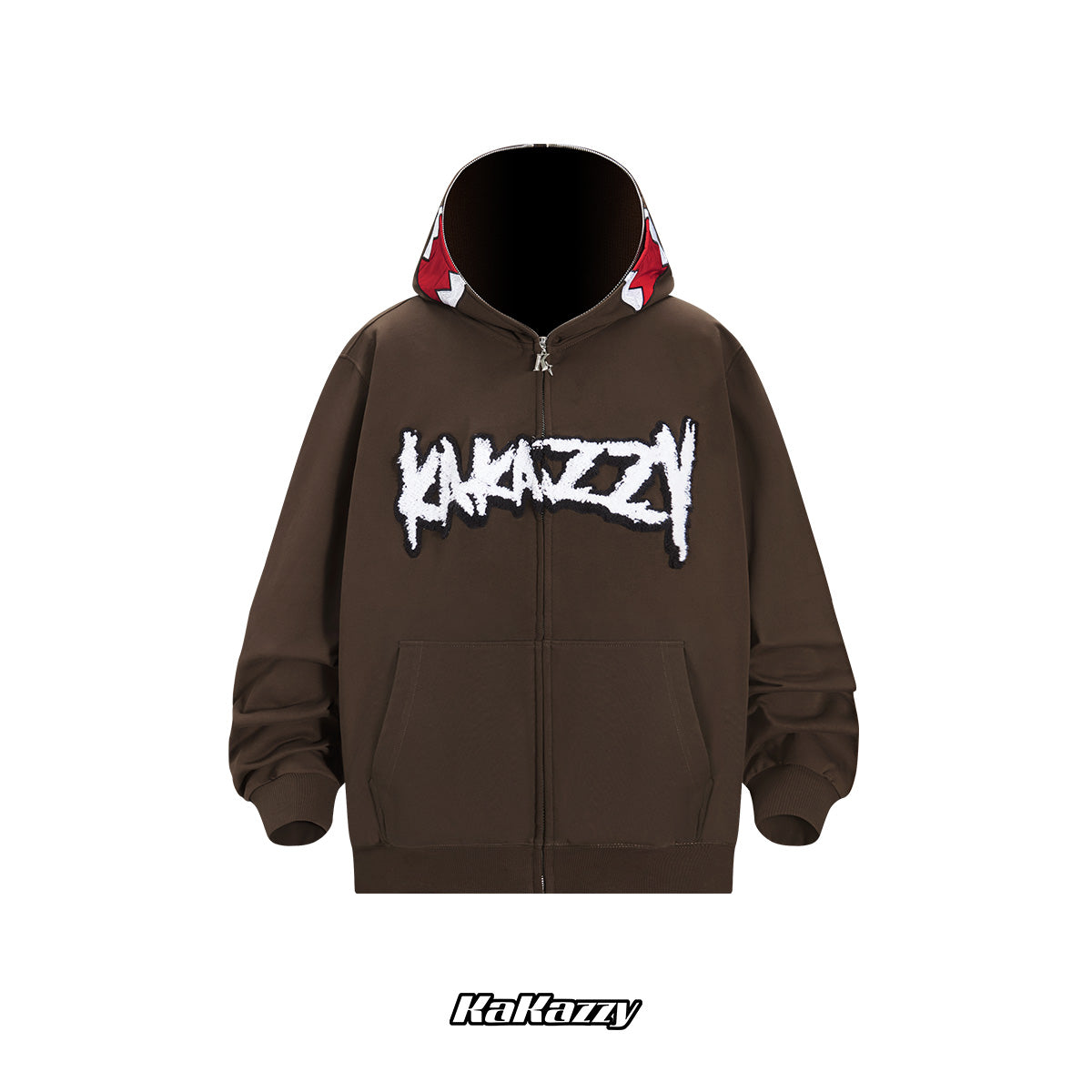 Kakazzy Full Zip Hoodie Brown（Eyes Can See）