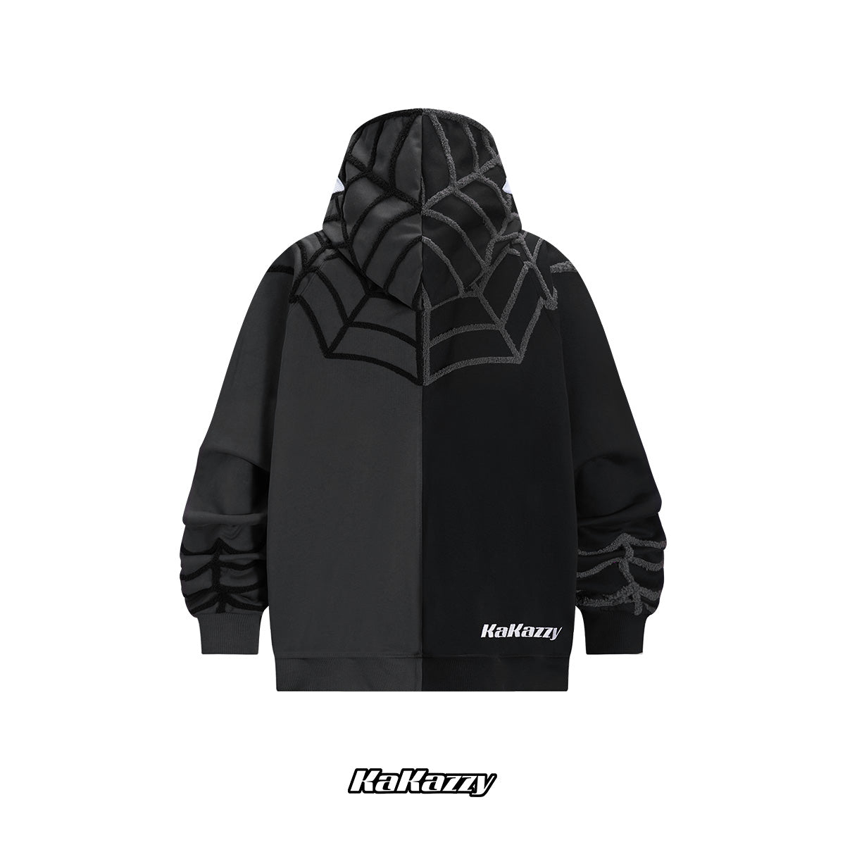 Kakazzy Full Zip Hoodie Black And DarkGray（Eyes Can See）