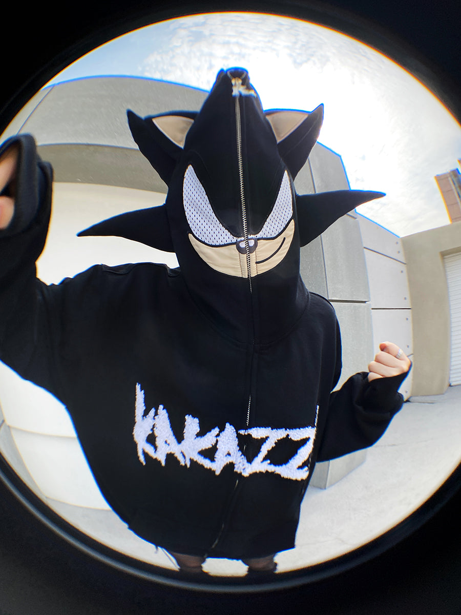 Kakazzy Full Zip Hoodie Black（Eyes Can See）