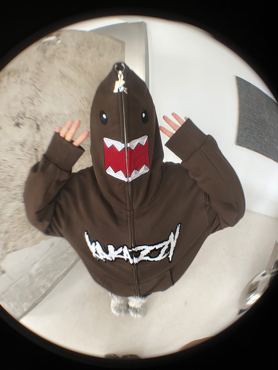 Kakazzy Full Zip Hoodie Brown（Eyes Can See）