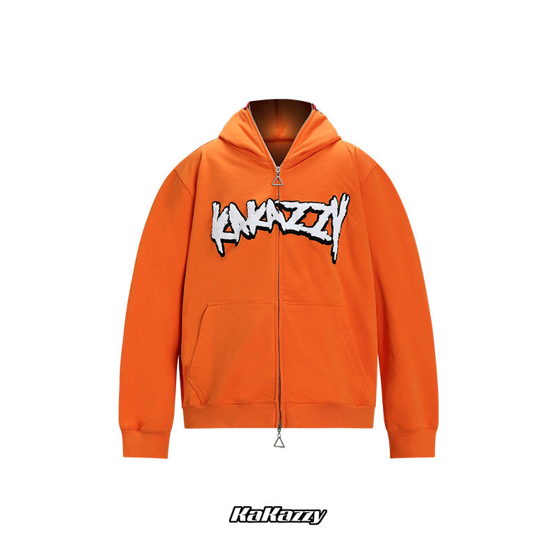 Kakazzy Full Zip Hoodie Orange – kakazzy