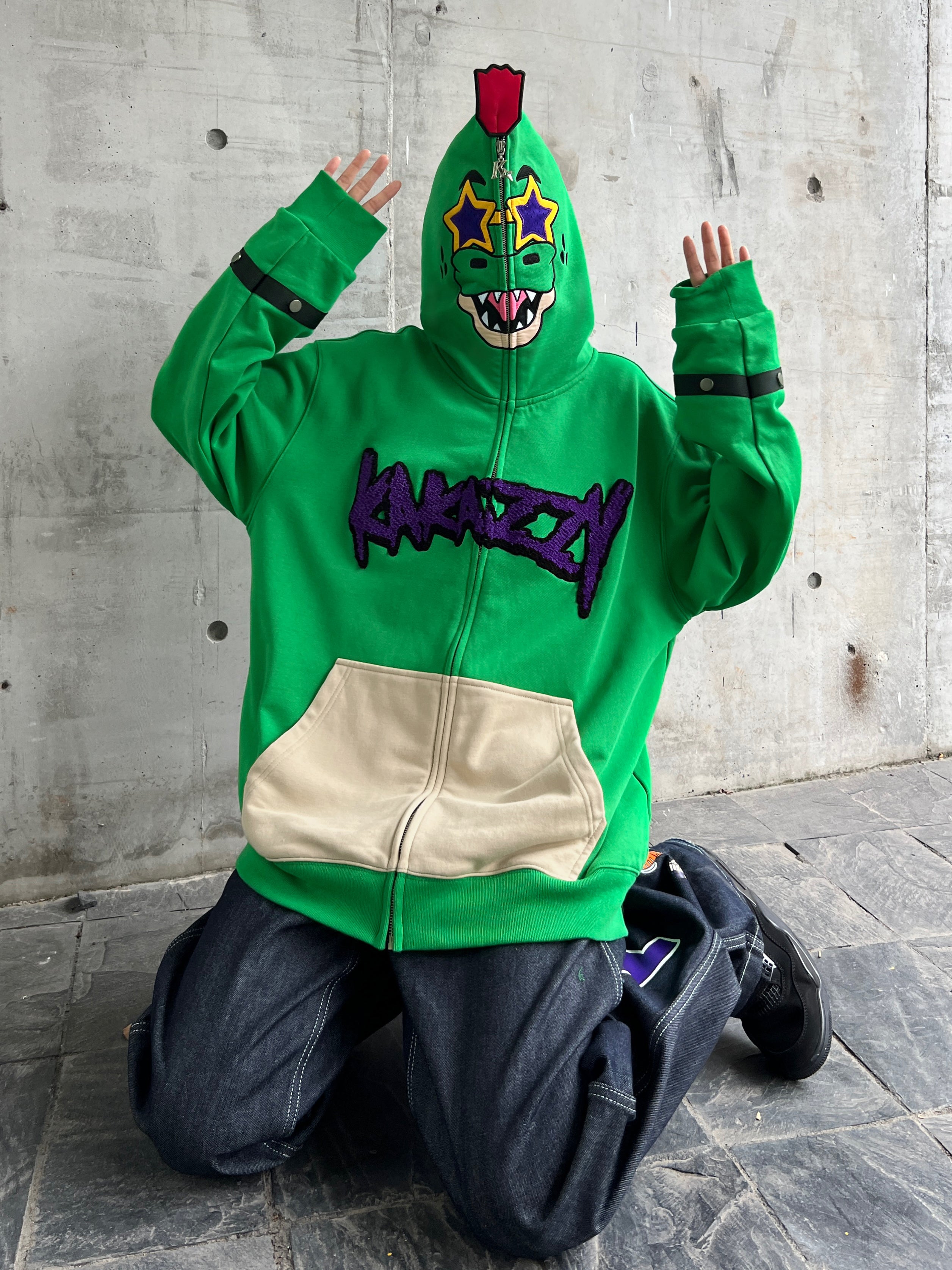 Kakazzy Full Zip Hoodie Green（Eyes Can See）