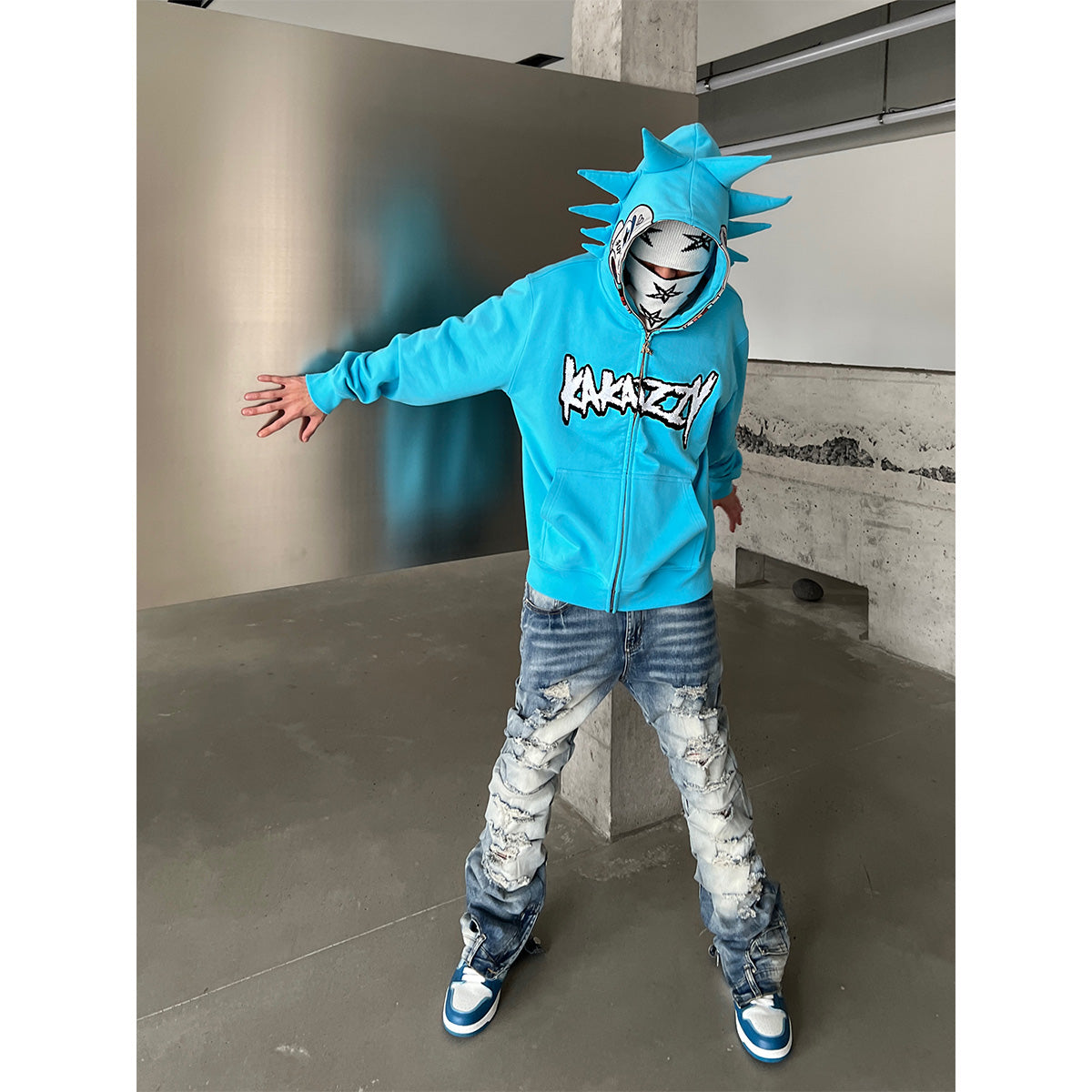 kakazzy Full Zip Hoodie Blue