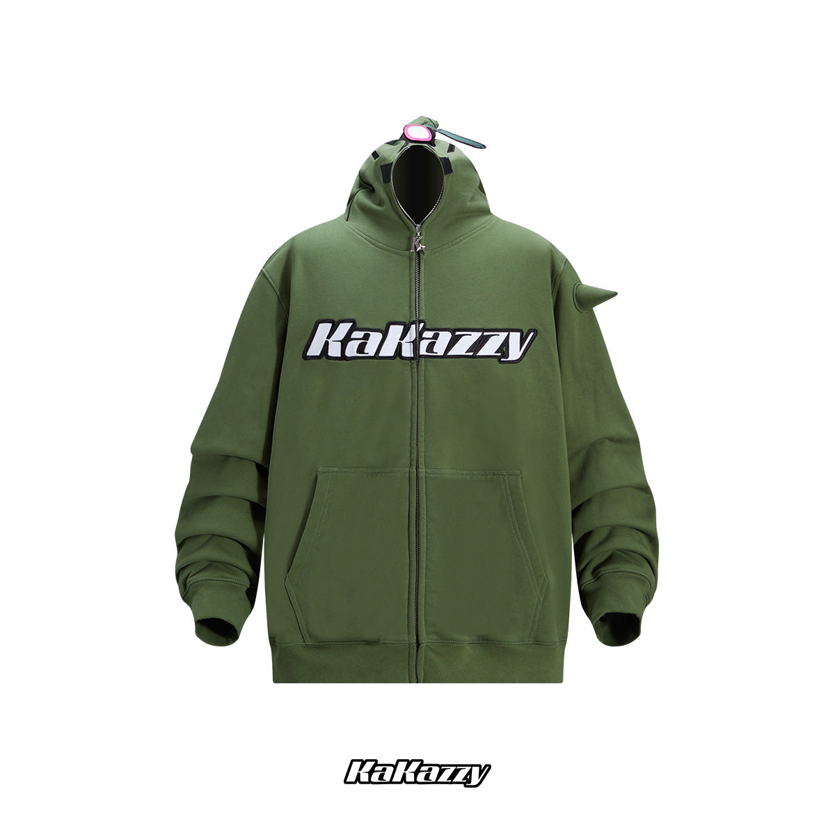 Kakazzy Full Zip Hoodie Green (Eyes Can See And Power Light) – kakazzy
